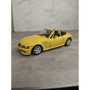 Burago Diecast BMW M Roadster Convertible 1996 Yellow Vintage 1/24 Scale Toy Car